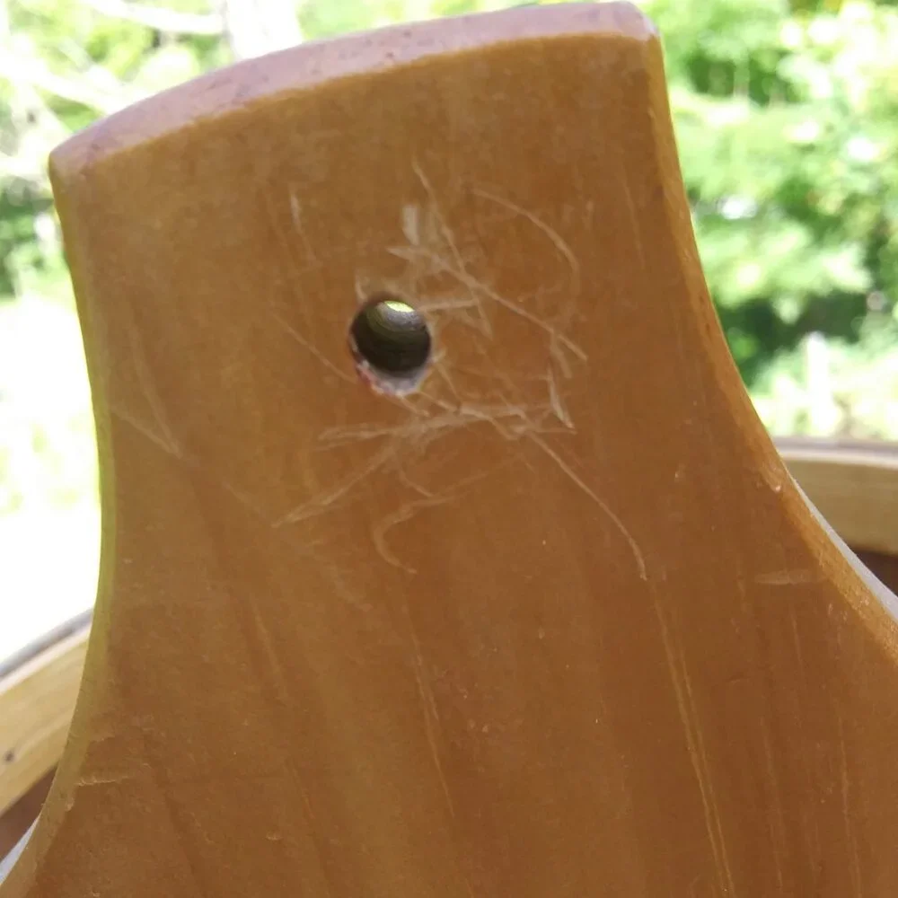 VTG hand crafted artist signed wood half bucket with handle primitive farmhouse